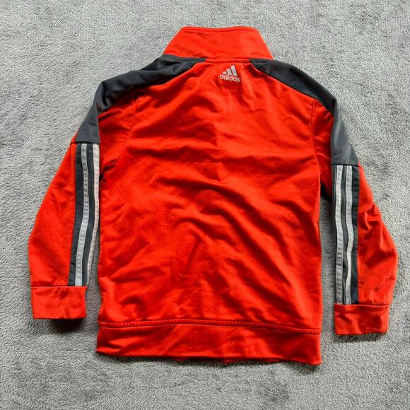 Adidas Track Jacket Boys Youth Size 7 Orange Soccer Sports Outdoors Active - Picture 2 of 5